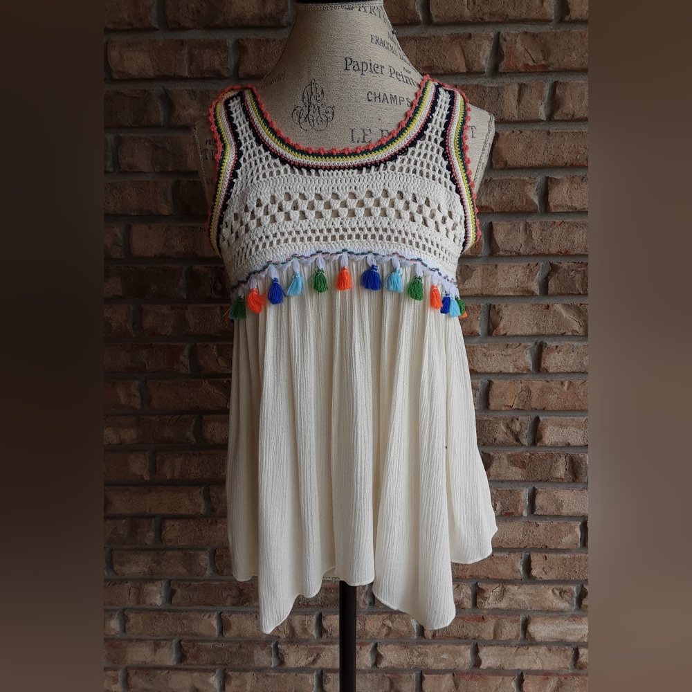 Umgee USA Boho Flowy Sleeveless Top.